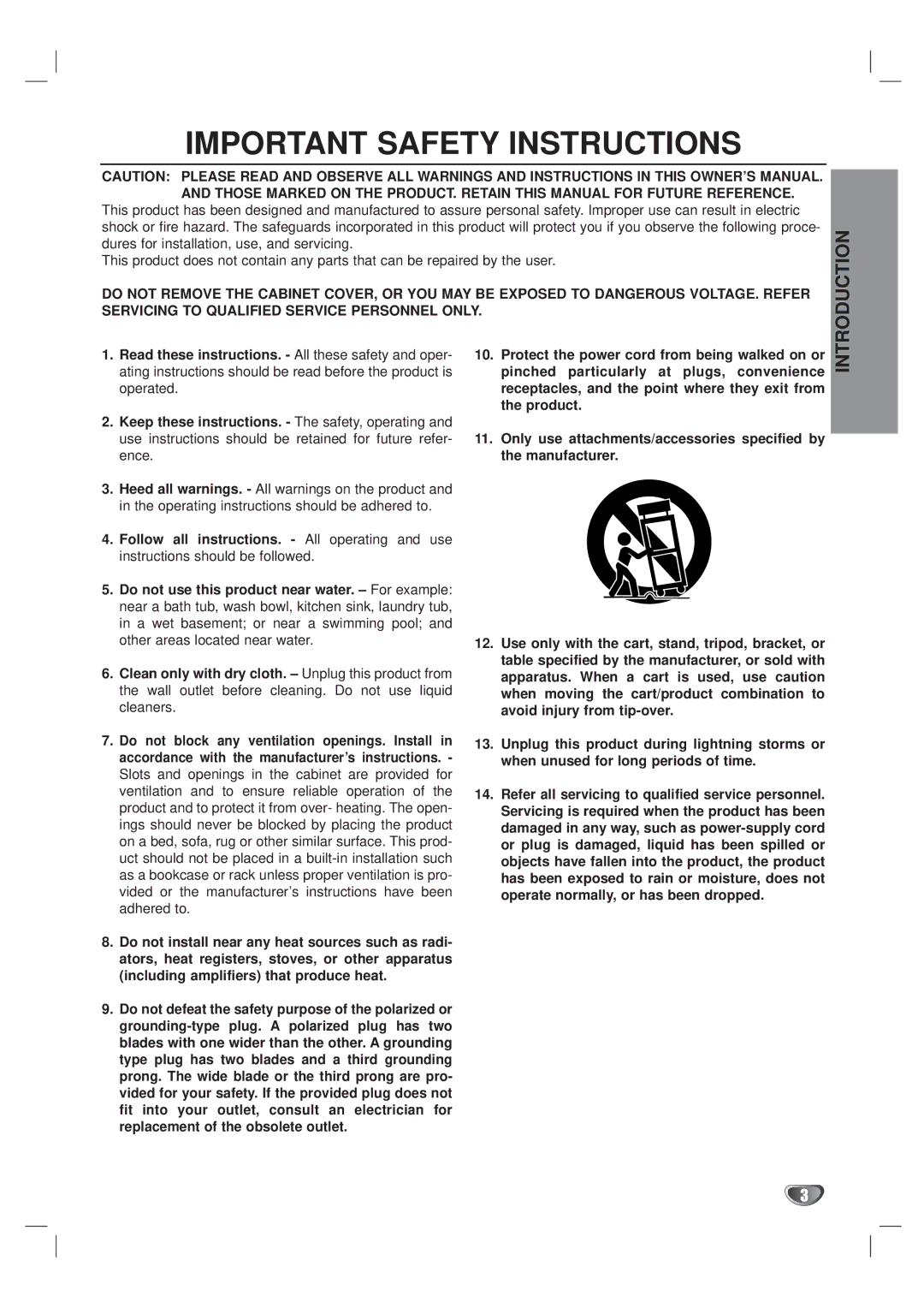 Kodak XBS444 warranty Important Safety Instructions 