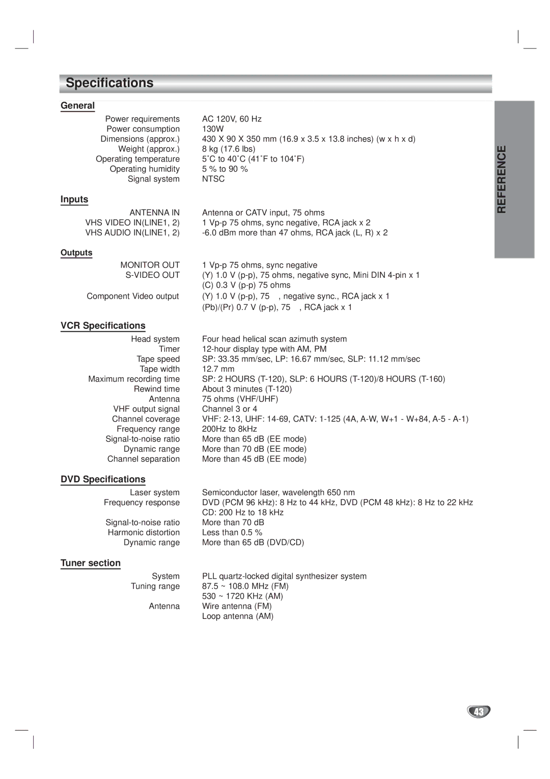 Kodak XBS444 warranty Specifications 