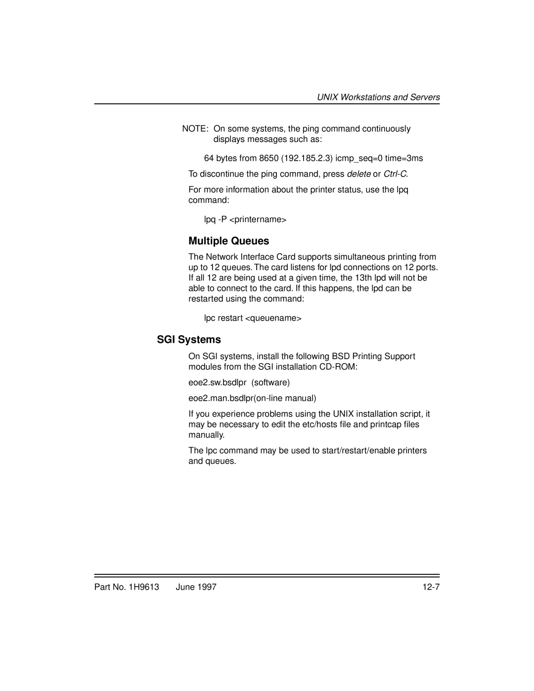 Kodak XLS 8400 setup guide Multiple Queues, SGI Systems 