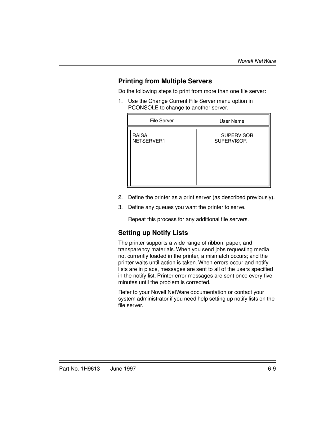 Kodak XLS 8400 setup guide Printing from Multiple Servers, Setting up Notify Lists 