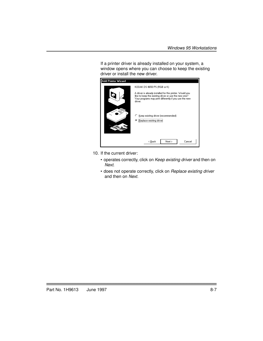 Kodak XLS 8400 setup guide Windows 95 Workstations 