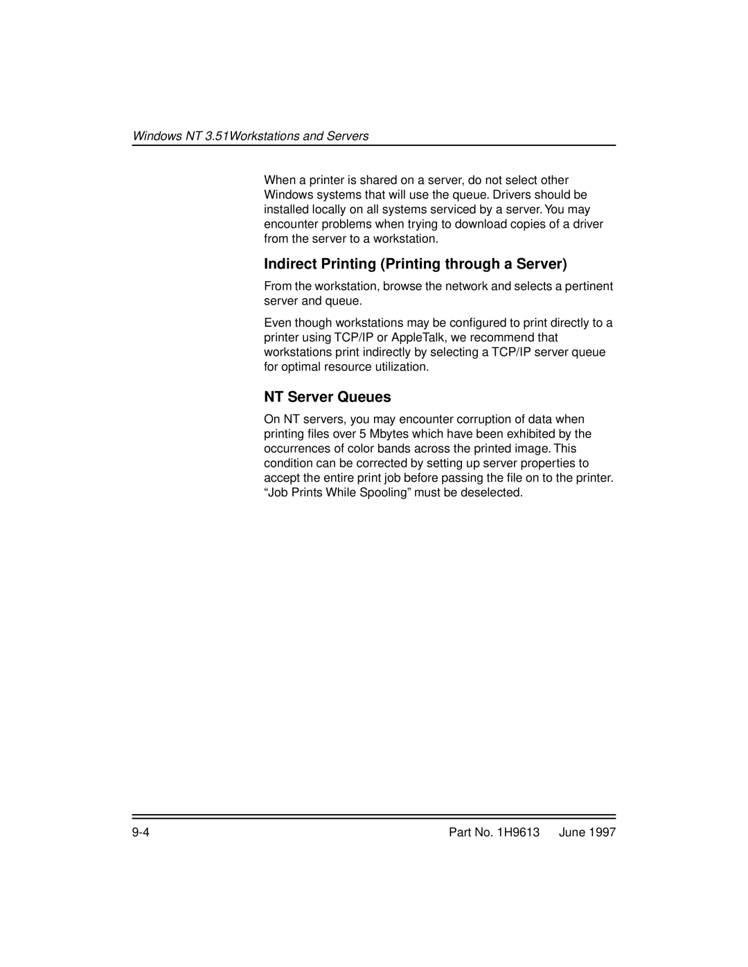 Kodak XLS 8400 setup guide Indirect Printing Printing through a Server, NT Server Queues 