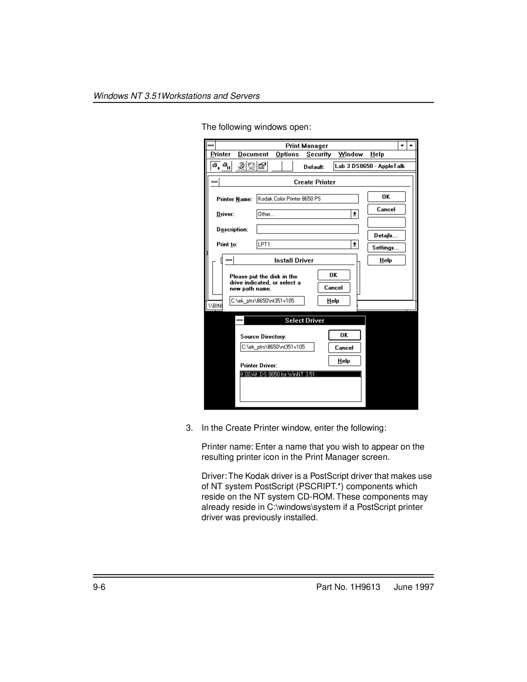 Kodak XLS 8400 setup guide Windows NT 3.51Workstations and Servers 