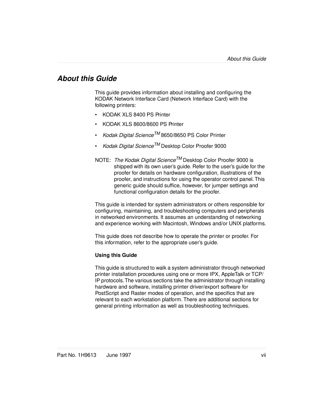 Kodak XLS 8400 setup guide About this Guide, Using this Guide 