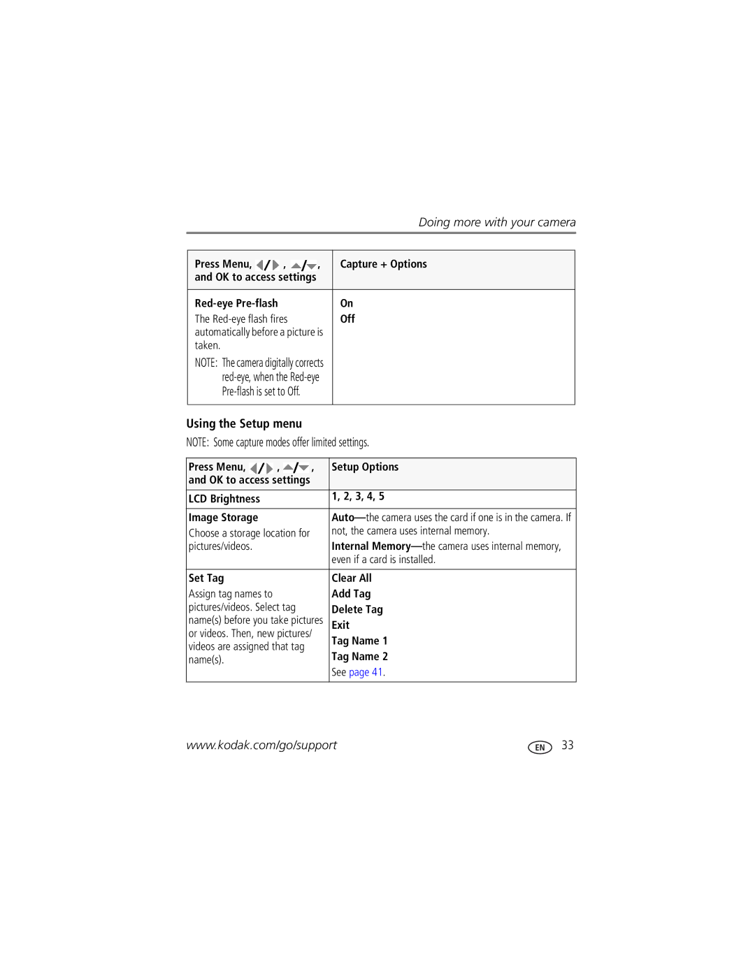 Kodak Z1012 IS manual Using the Setup menu 