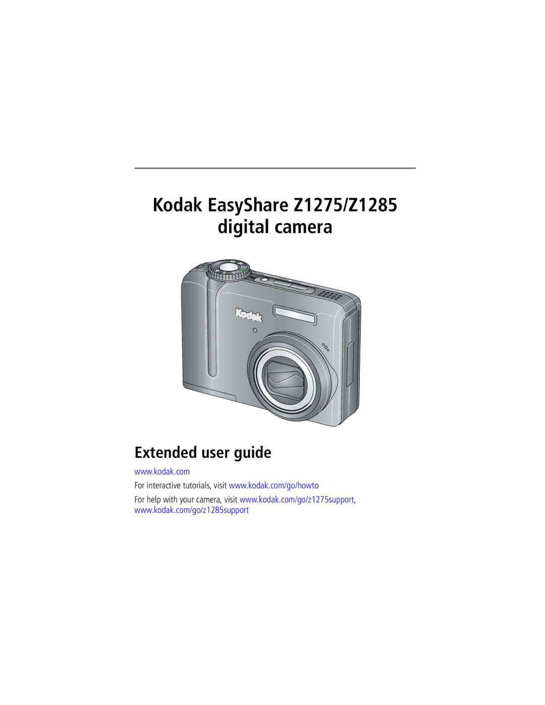 Kodak manual Kodak EasyShare Z1275/Z1285 Digital camera 