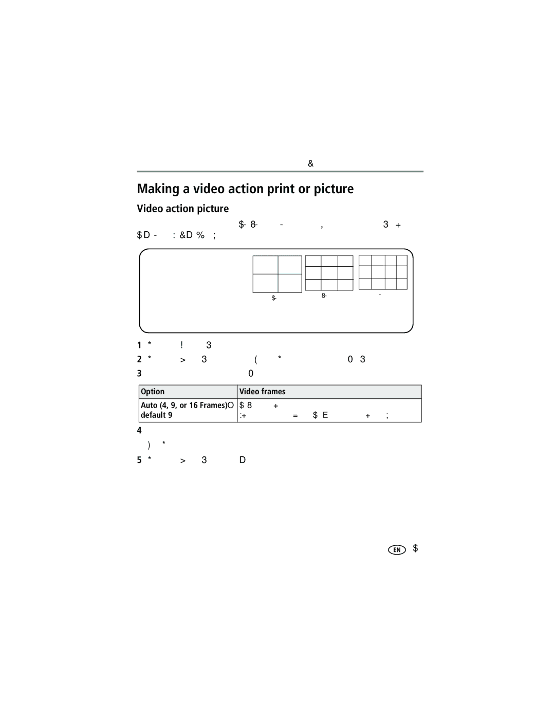 Kodak Z612 manual Making a video action print or picture, Video action picture, Press the Menu button to exit the menu 