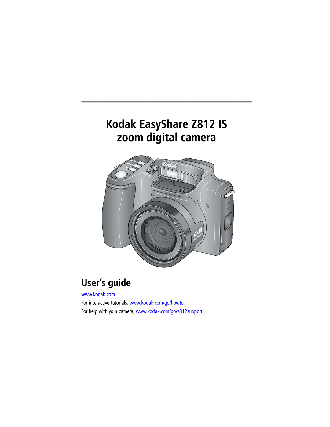Kodak manual Kodak EasyShare Z812 IS zoom digital camera, User’s guide 