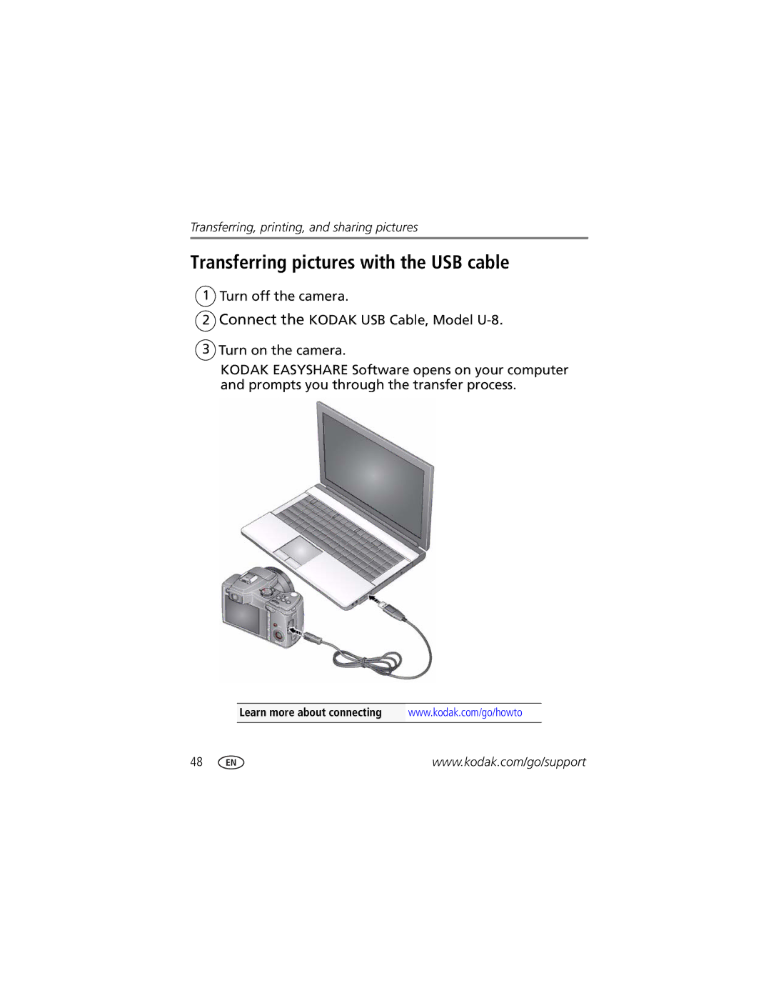 Kodak Z980 manual Transferring pictures with the USB cable 