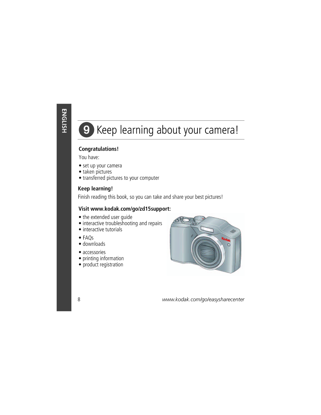 Kodak ZD15 manual Keep learning about your camera 