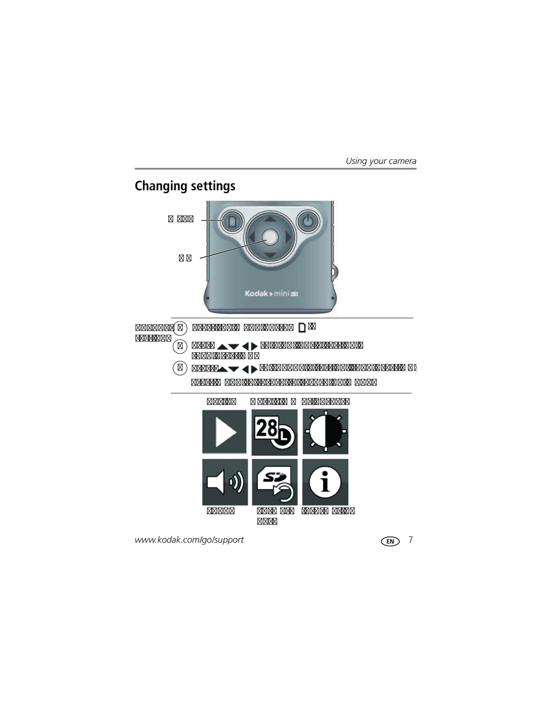 Kodak ZM2 manual Changing settings 