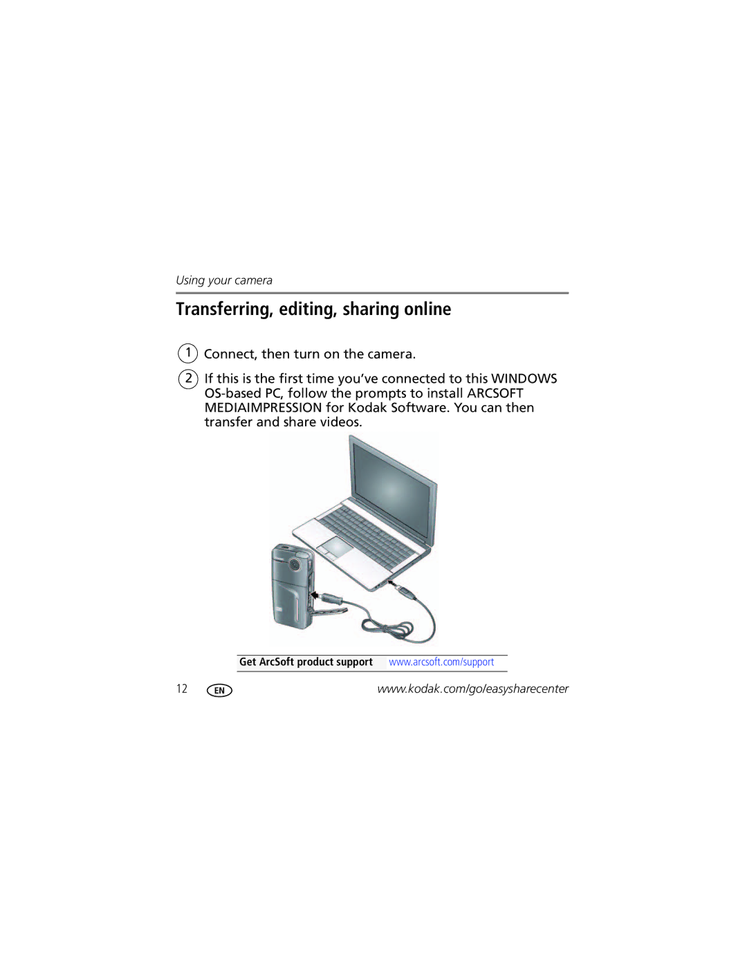 Kodak Zx1 manual Transferring, editing, sharing online 