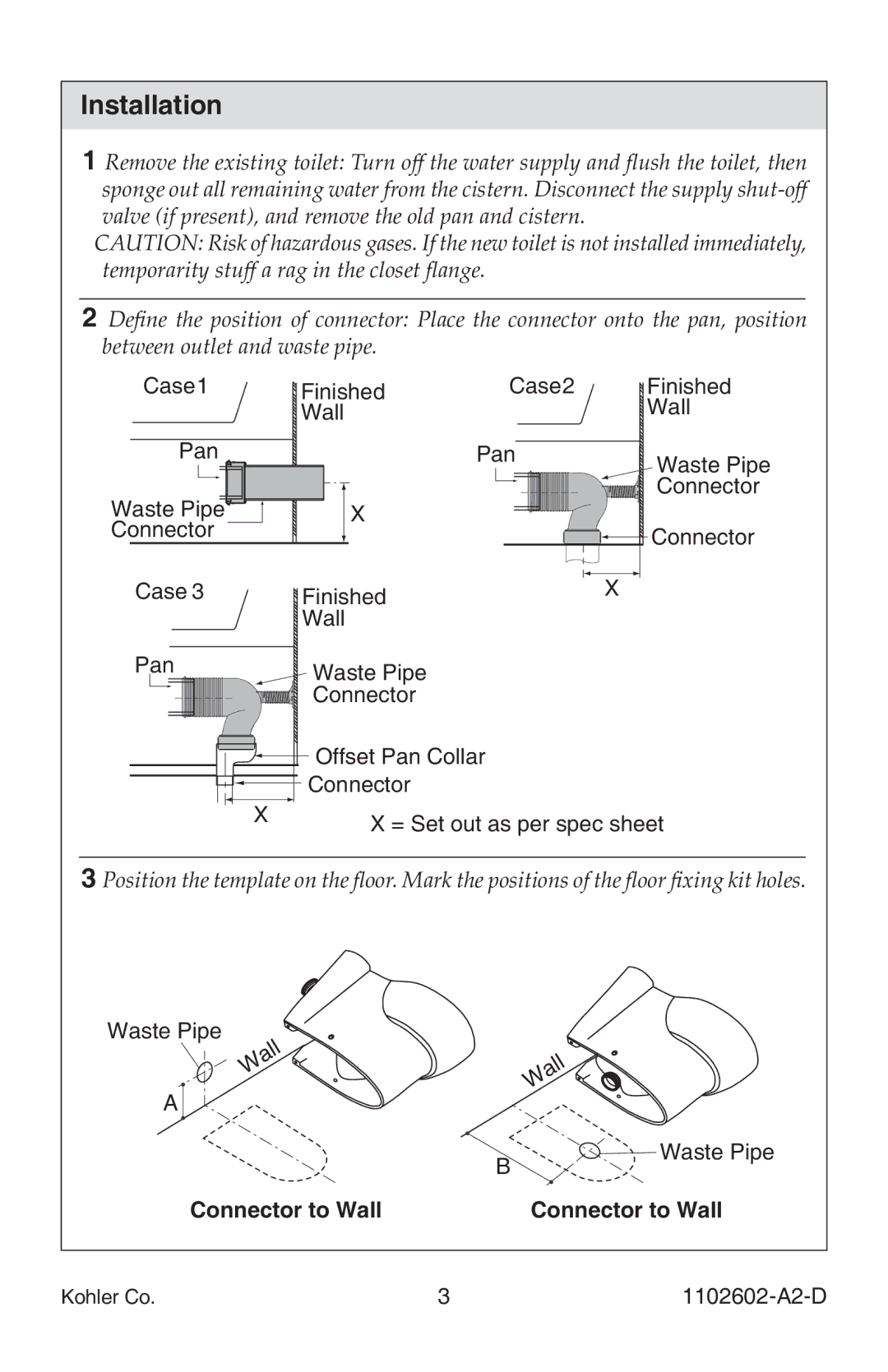 Kohler 1102602-A2-D manual Installation 