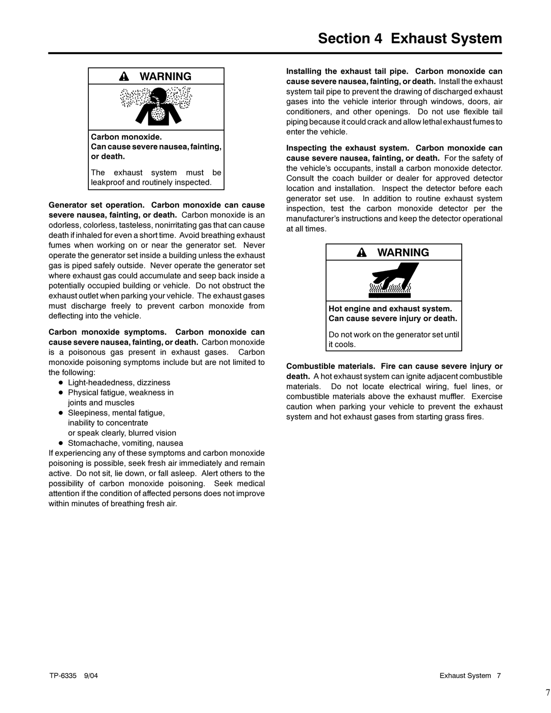 Kohler 10ERG, 15ERG, 13ERG manual Exhaust System 