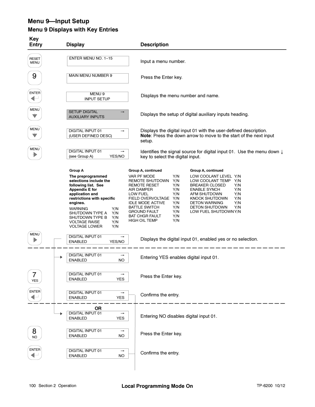 Kohler 20-3250 kW manual Menu 9 Displays with Key Entries 