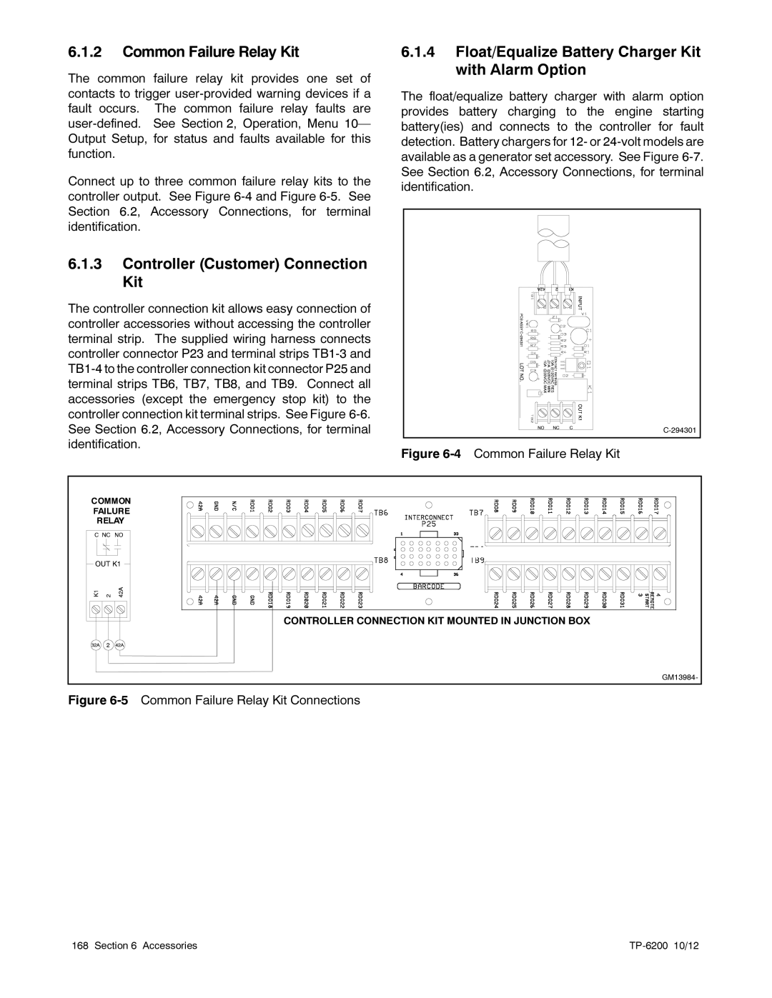 Kohler 20-3250 kW manual Common Failure Relay Kit, Controller Customer Connection Kit 