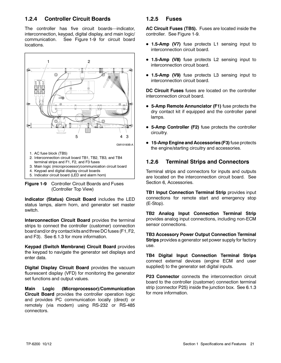 Kohler 20-3250 kW manual Controller Circuit Boards, Fuses, Terminal Strips and Connectors 