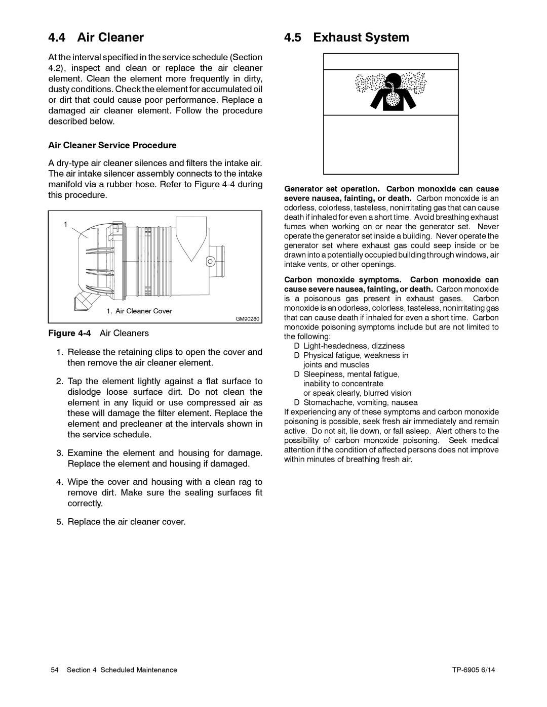 Kohler 24RCL manual Air Cleaner Service Procedure 