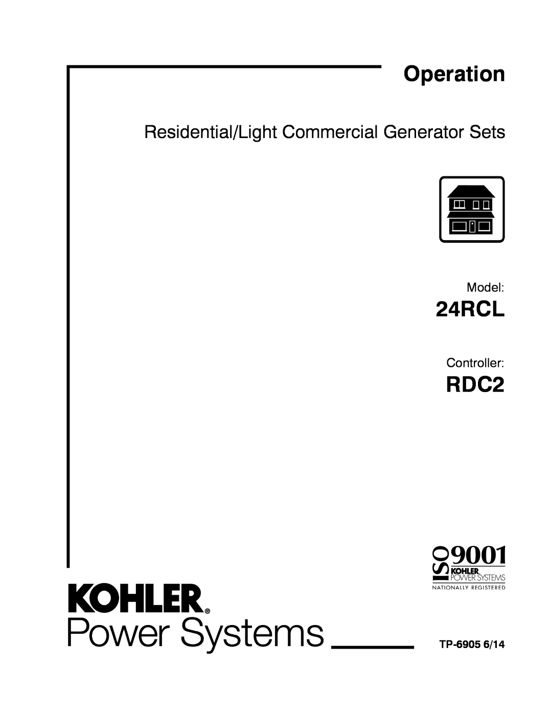 Kohler 24RCL manual TP-69056/14, Operation, RDC2, Residential/Light Commercial Generator Sets, Model, Controller 