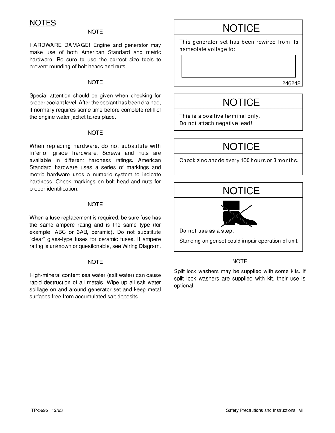 Kohler 3.5CFZ, 4CZ, 5CFZ, 6.5CZ installation manual 246242 