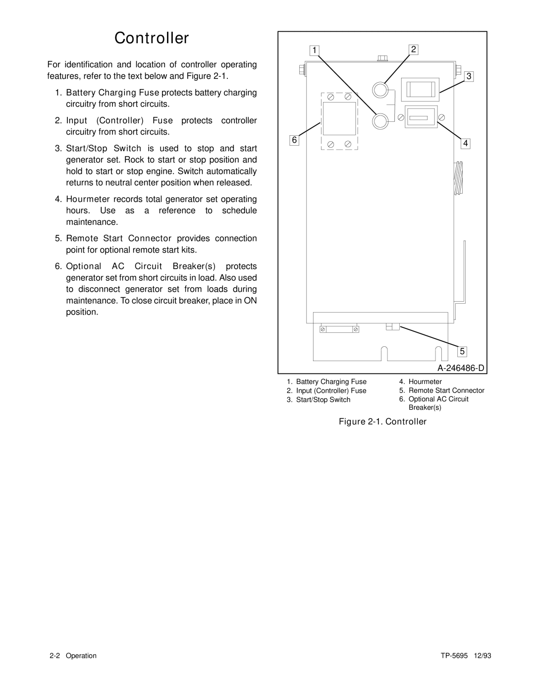 Kohler 3.5CFZ, 4CZ, 5CFZ, 6.5CZ installation manual Controller 