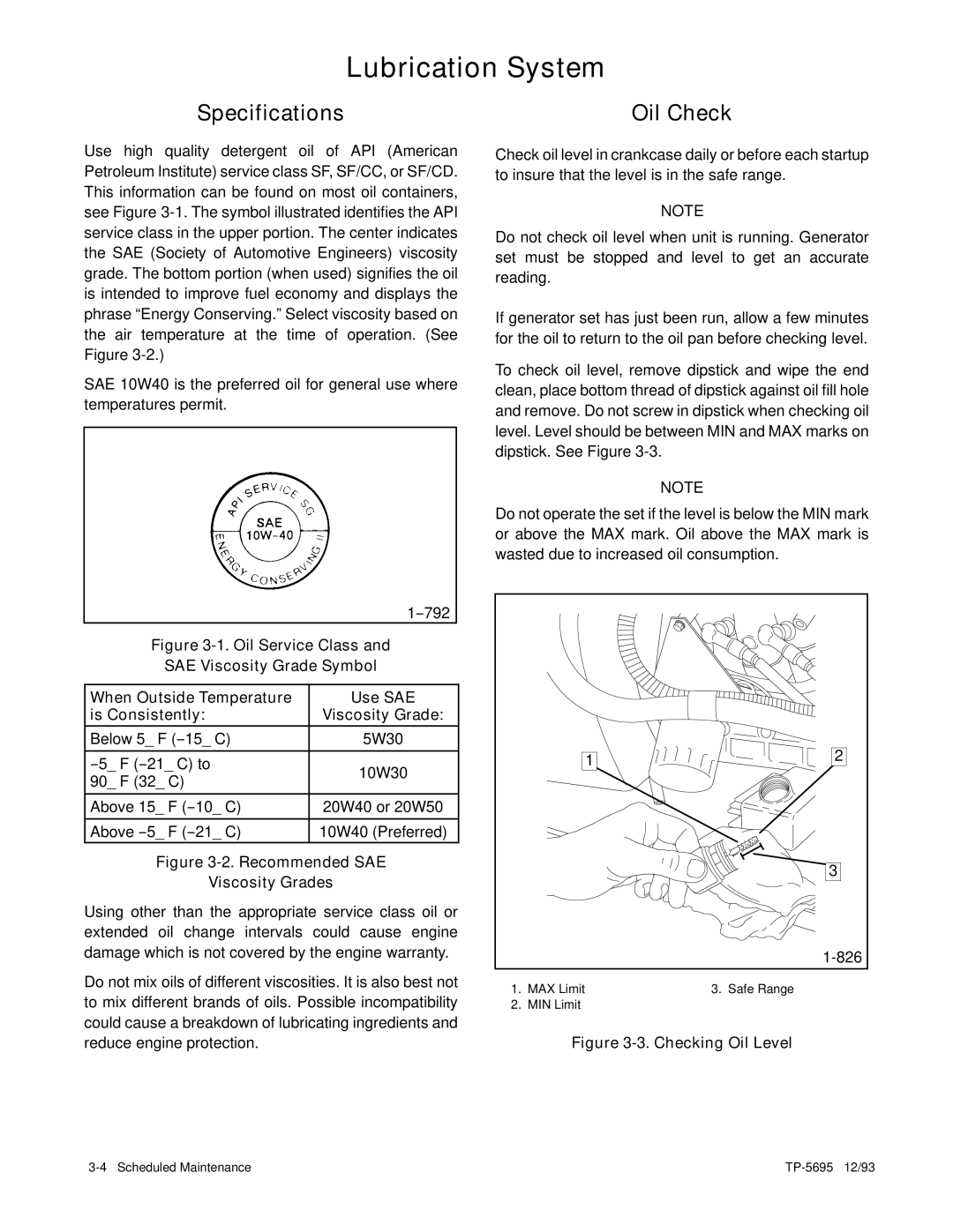 Kohler 3.5CFZ, 4CZ, 5CFZ, 6.5CZ installation manual Lubrication System, Specifications 