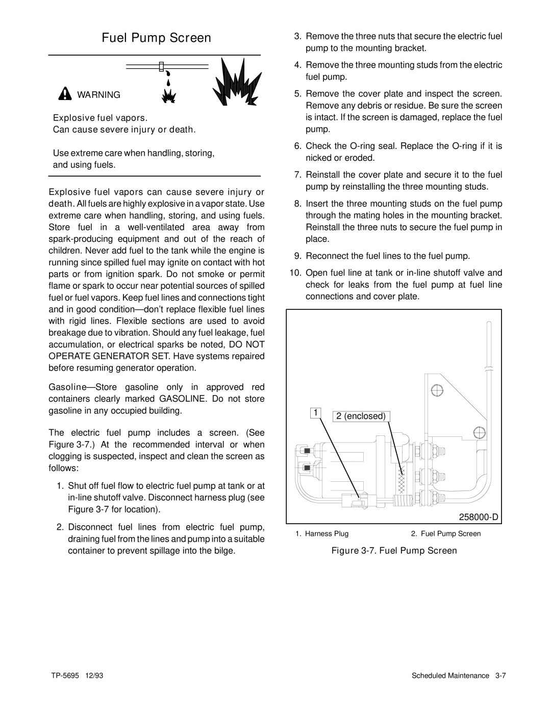 Kohler 3.5CFZ, 4CZ, 5CFZ, 6.5CZ installation manual Fuel Pump Screen 