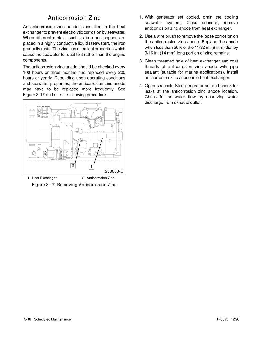 Kohler 3.5CFZ, 4CZ, 5CFZ, 6.5CZ installation manual Removing Anticorrosion Zinc 