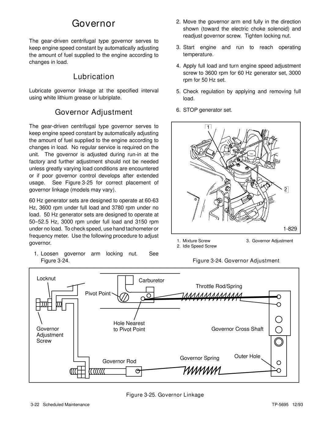 Kohler 3.5CFZ, 4CZ, 5CFZ, 6.5CZ installation manual Lubrication, Governor Adjustment 