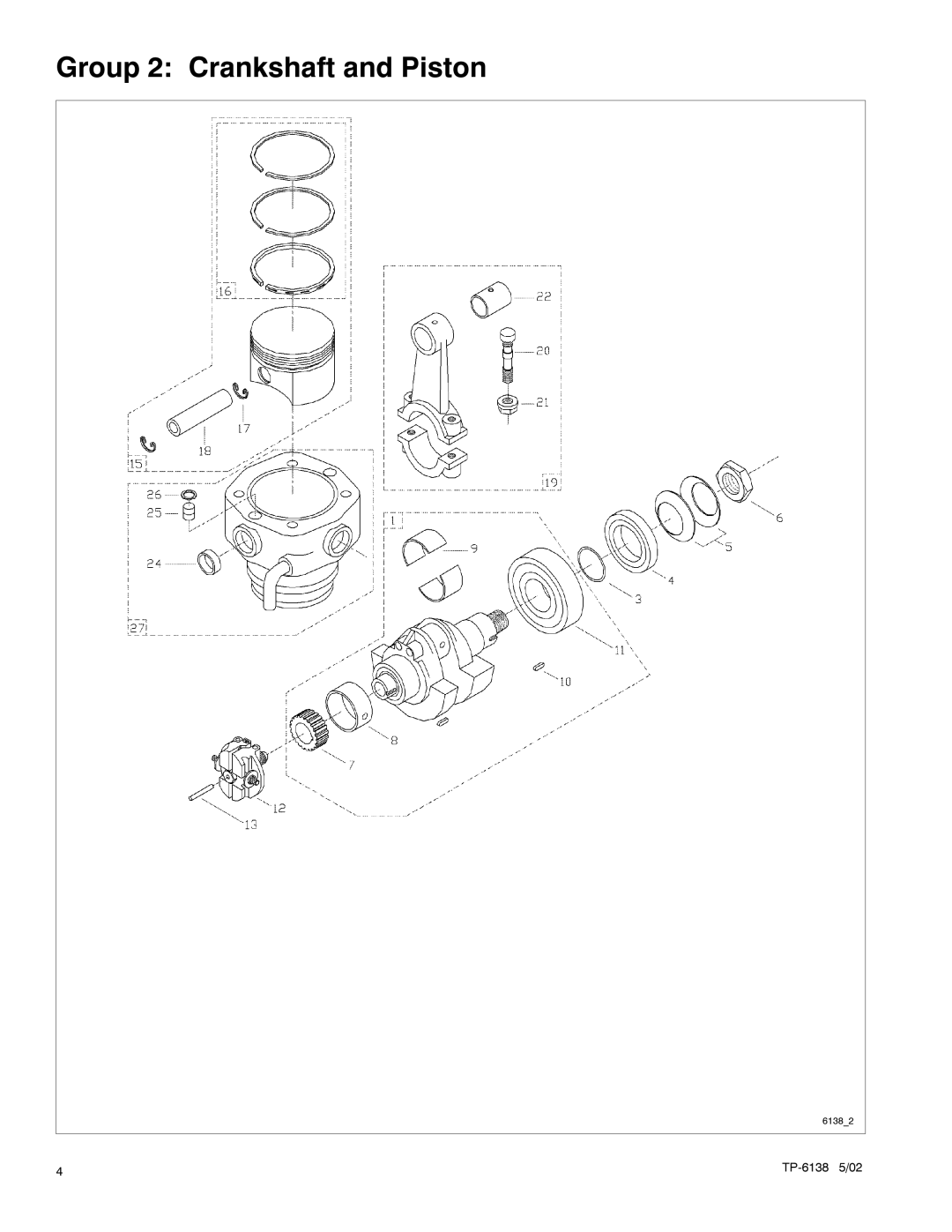 Kohler 4EOZ, 3.5EFOZ manual Group 2 Crankshaft and Piston 