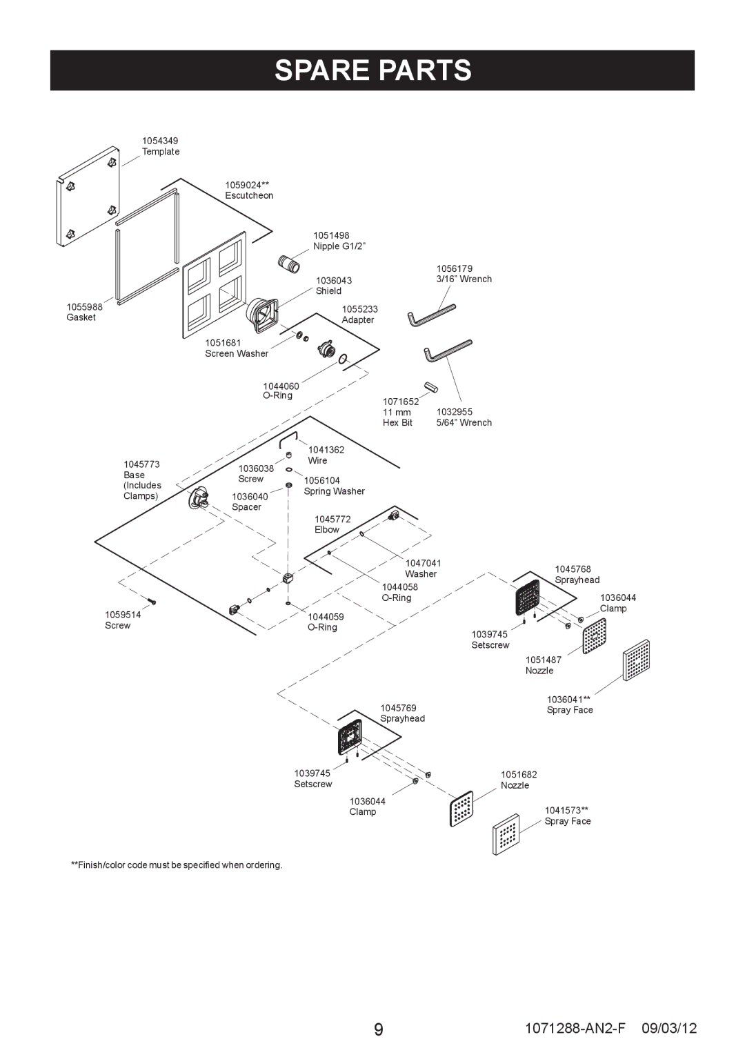 Kohler 8030A manual Spare Parts 