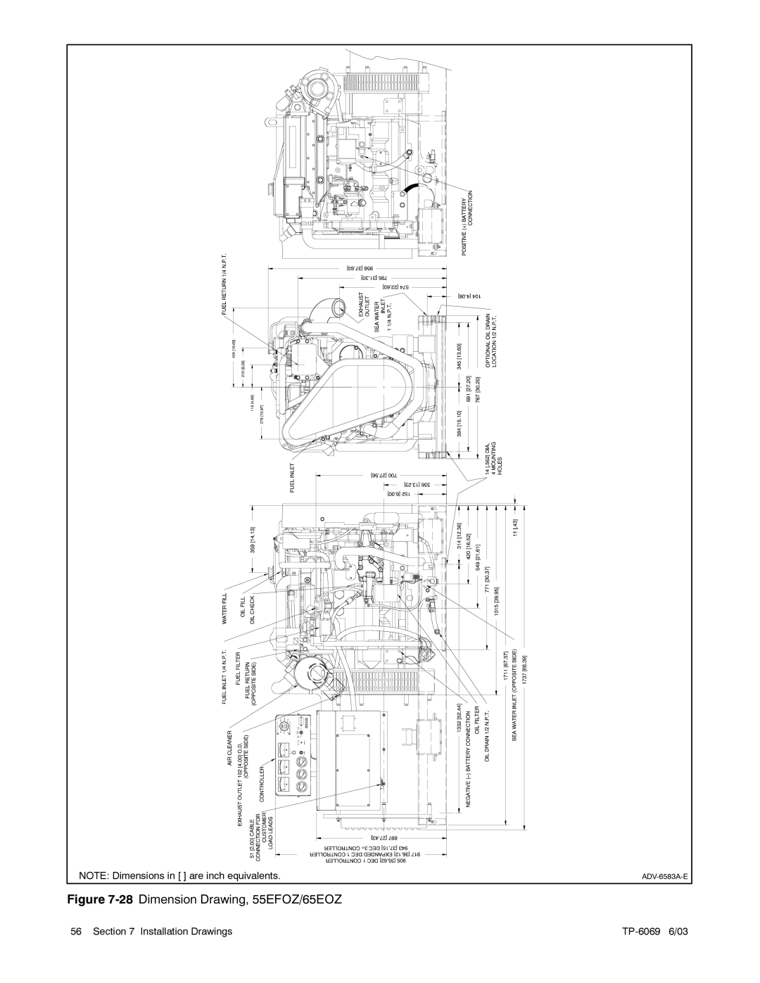 Kohler 6.5EFOZ/8EOZ, 8.5EFOZ, 9EFOZ/10EOZ, 80EFOZ/99EOZ, 4EFOZ/5EOZ, 40EFOZ/50EOZ, 3.5EFOZ/4EOZ Dimension Drawing, 55EFOZ/65EOZ 