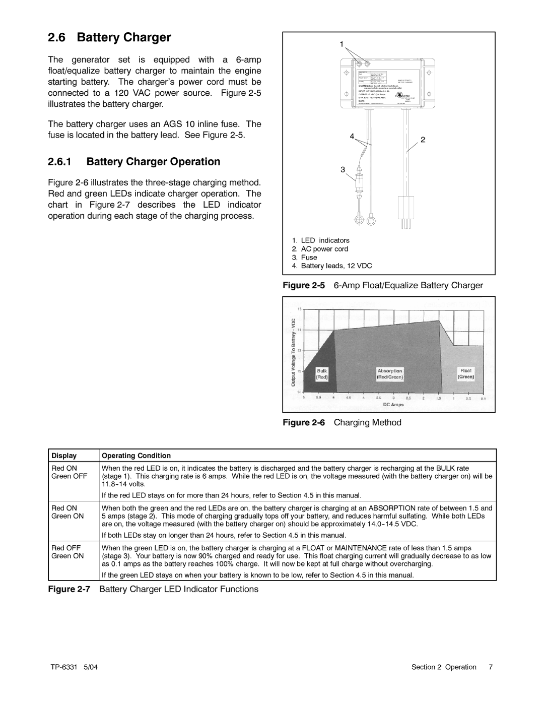 Kohler 12RES, 8.5RES manual Battery Charger Operation 