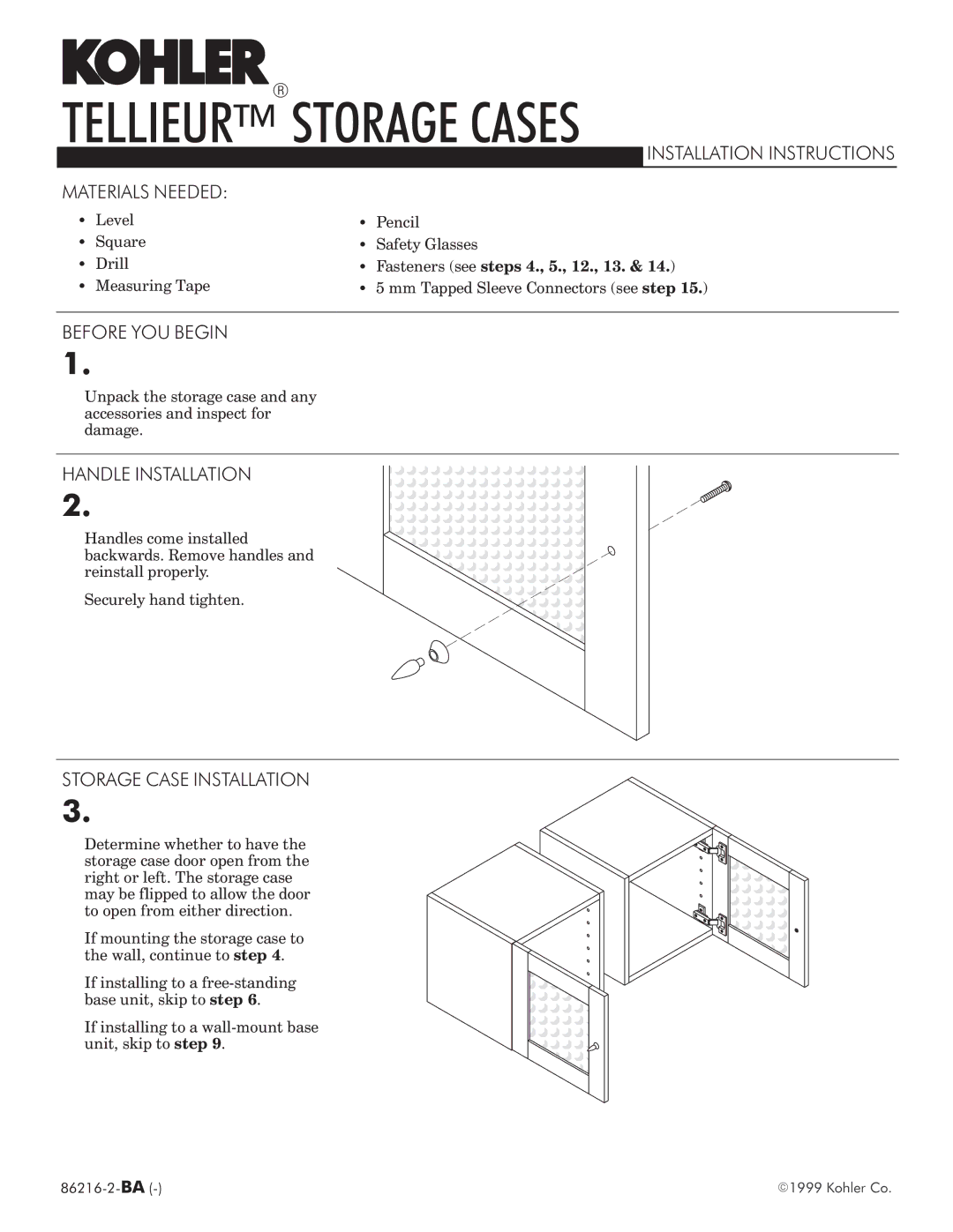 Kohler 86216 2 BA manual Sr Ss 