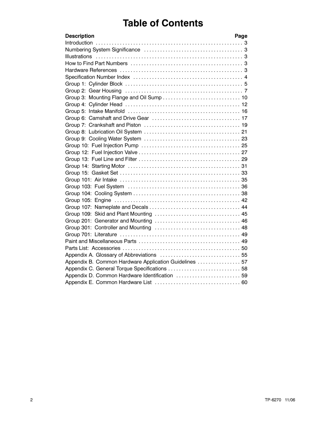 Kohler 8.5EFOZD, 9EFOZD, 9EOZD, 7EFOZD, 10EOZD manual Table of Contents 