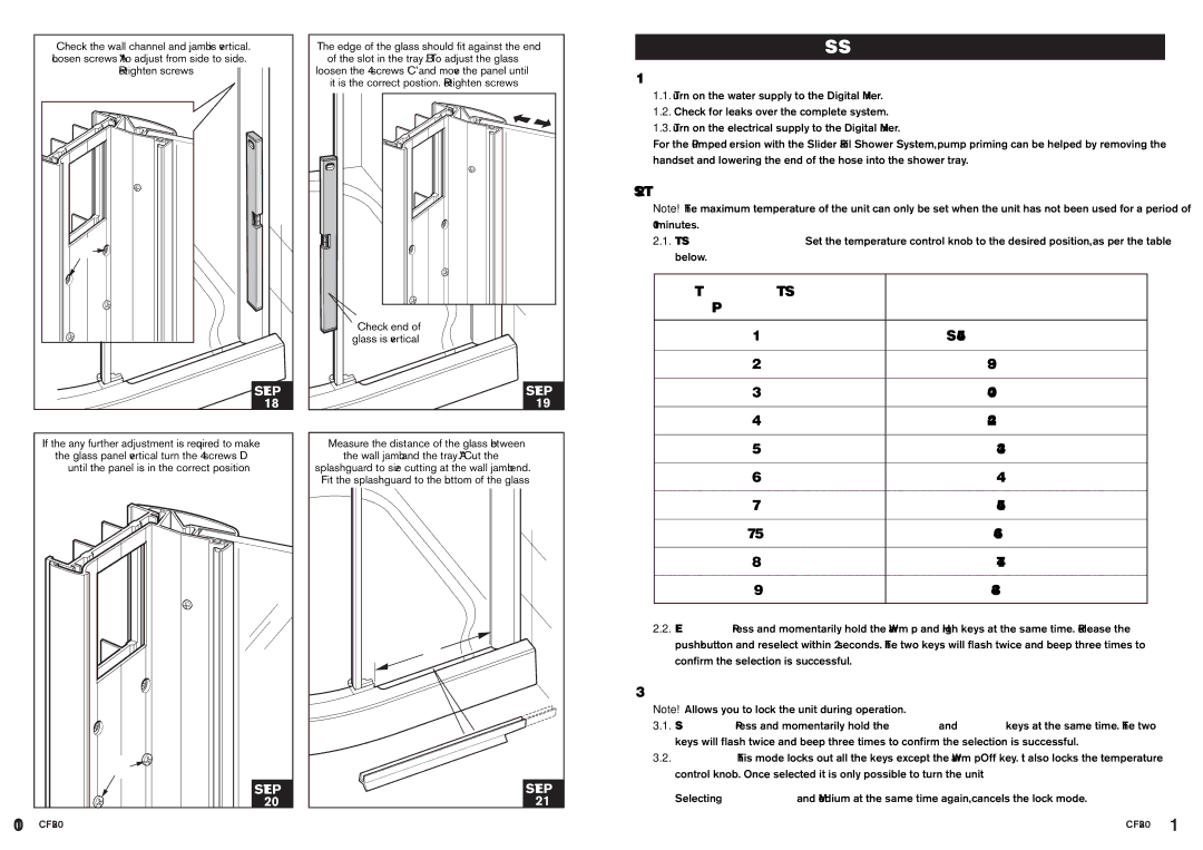 Kohler CFI230G manual Commissioning, General, Set the Maximum Temperature, Temperature Control Temperature Selection oC 