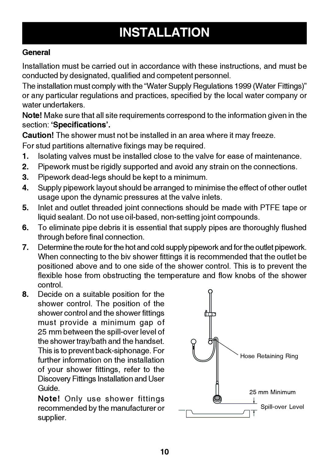 Kohler Discovery manual Installation, General 