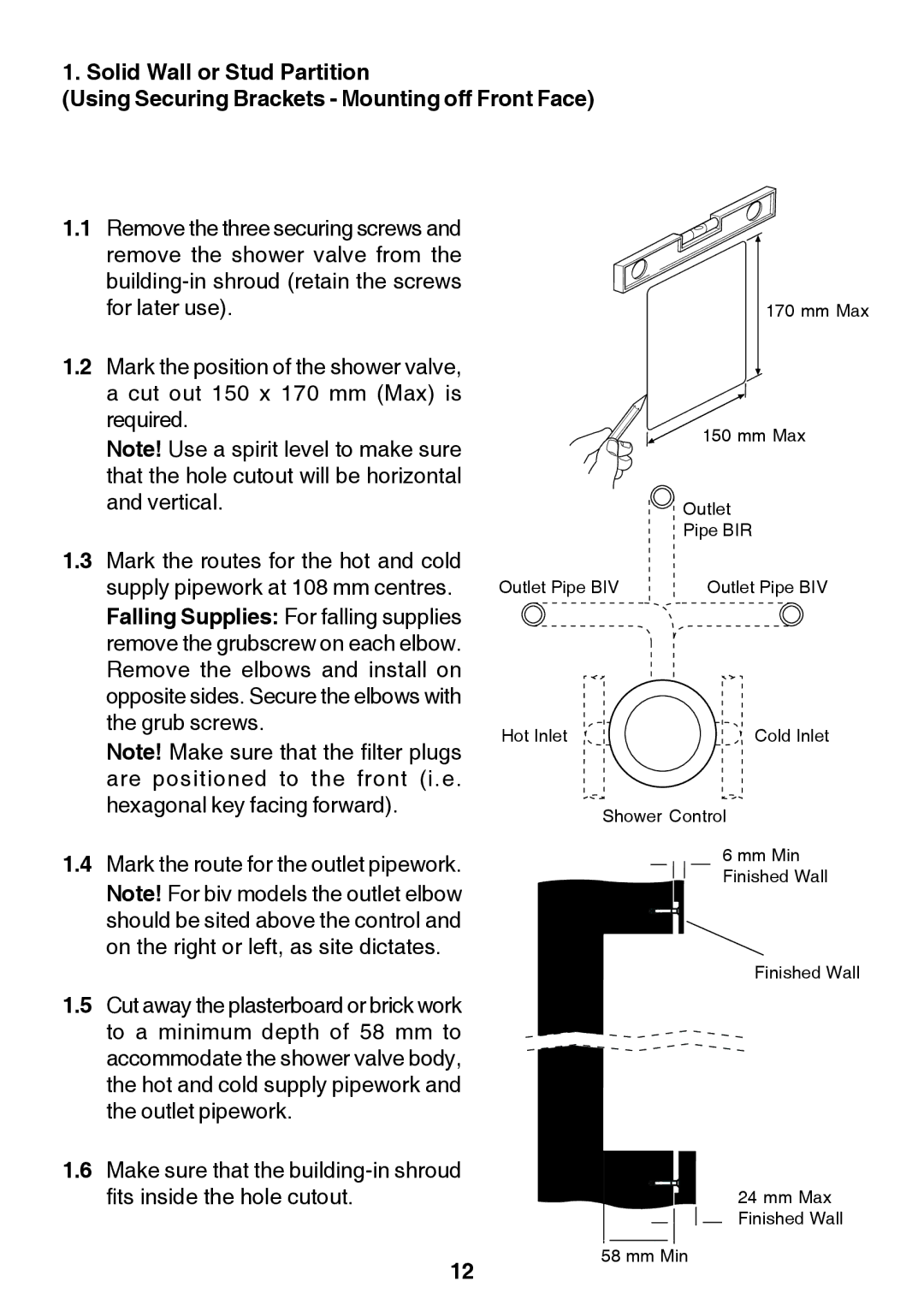 Kohler Discovery manual Mm Max Outlet Pipe BIR 