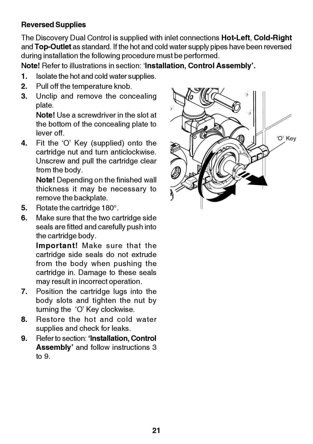 Kohler Discovery manual Reversed Supplies 