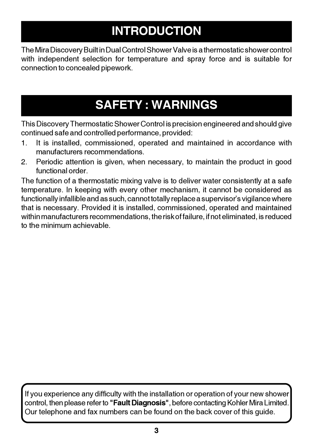 Kohler Discovery manual Introduction, Safety Warnings 