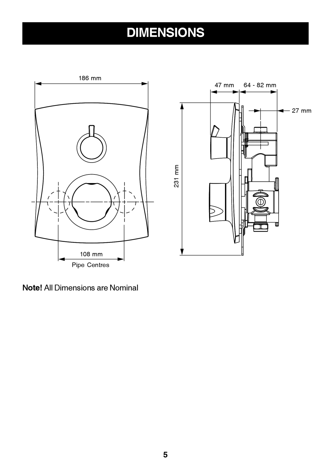 Kohler Discovery manual Dimensions 