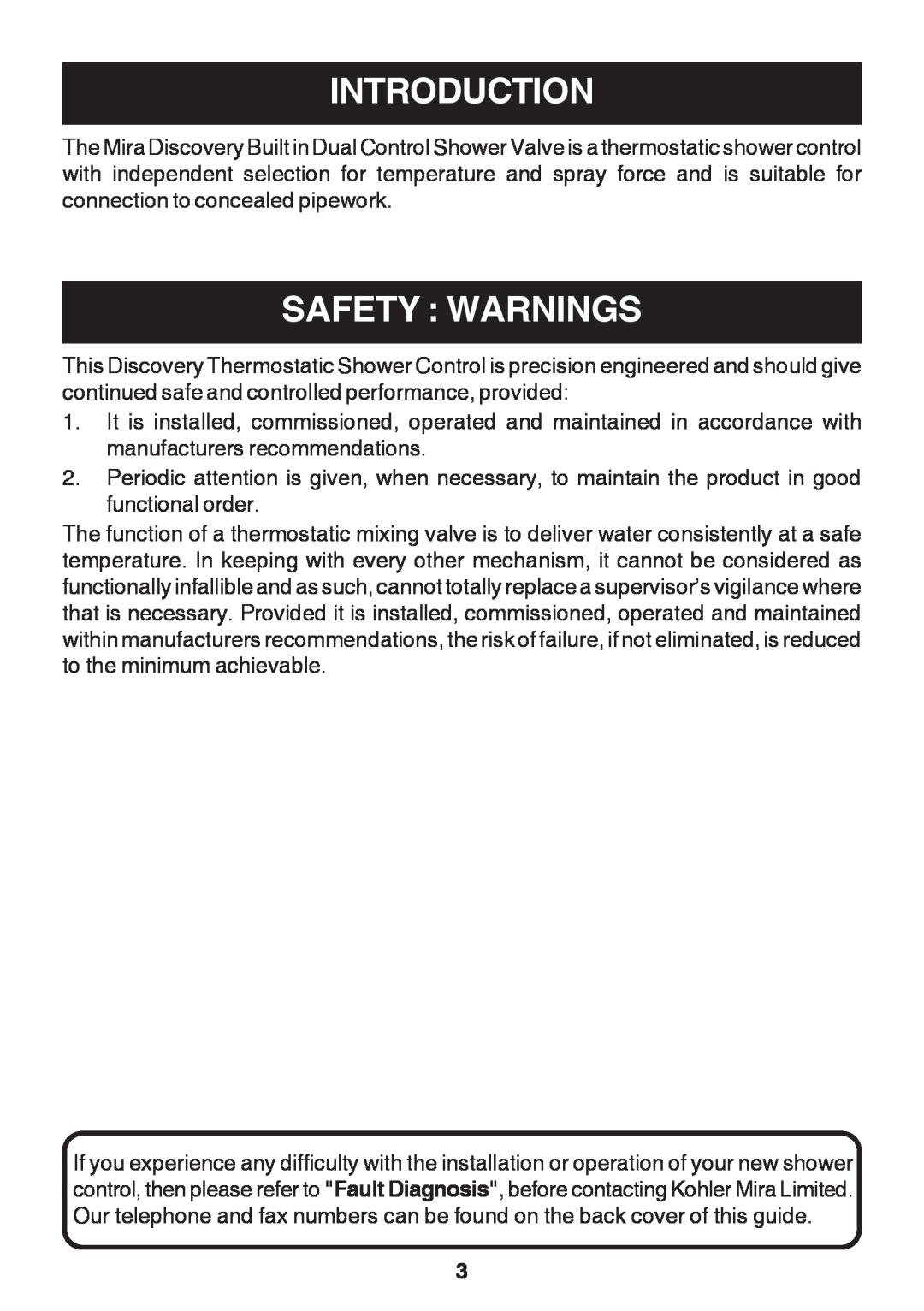 Kohler Discovery manual Introduction, Safety Warnings 