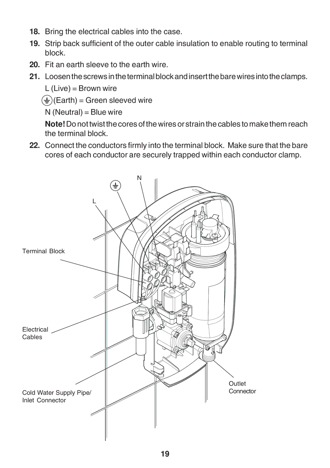 Kohler Electric Shower manual Connector 