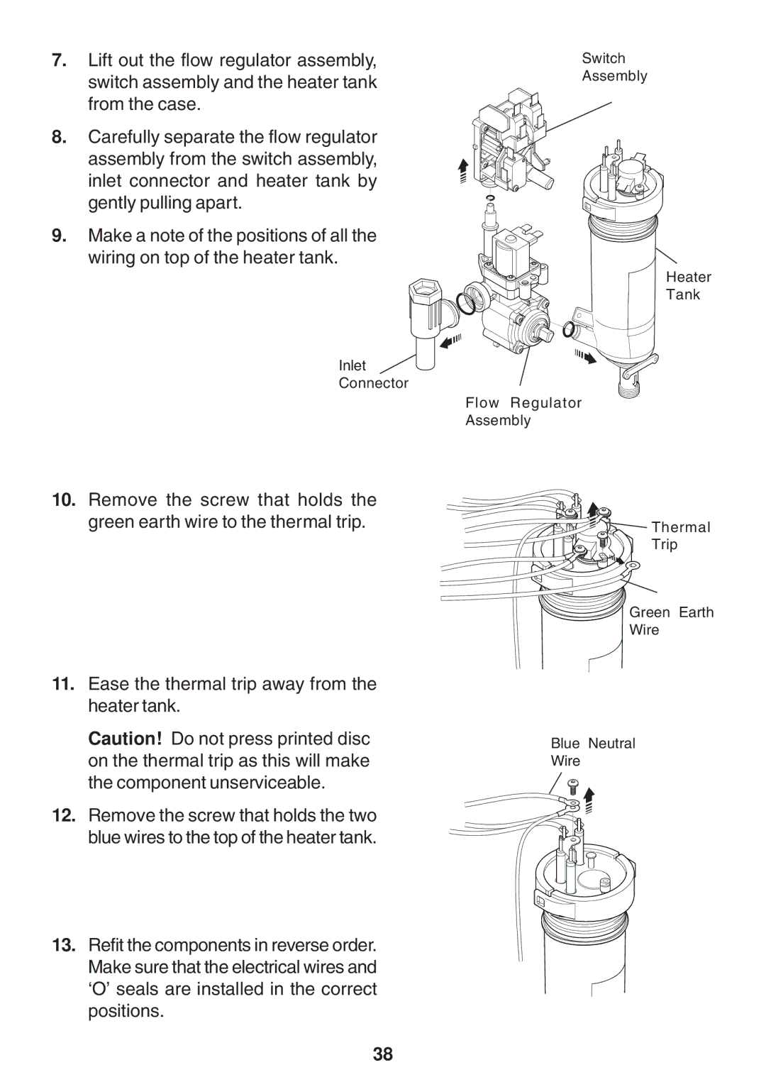 Kohler Electric Shower manual Inlet Connector 