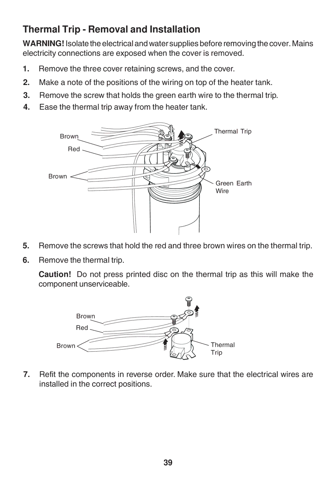 Kohler Electric Shower manual Thermal Trip Removal and Installation 