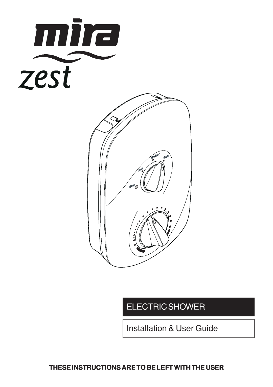 Kohler Electric Shower manual These Instructions Are To Be Left With The User, Electricshower, Installation & User Guide 