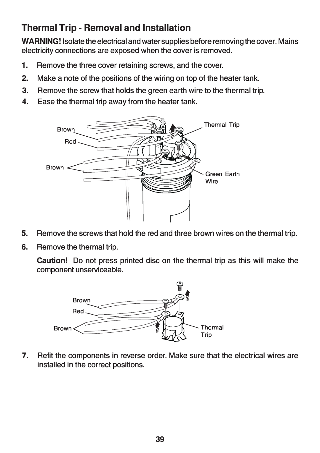 Kohler Electric Shower manual Thermal Trip - Removal and Installation 