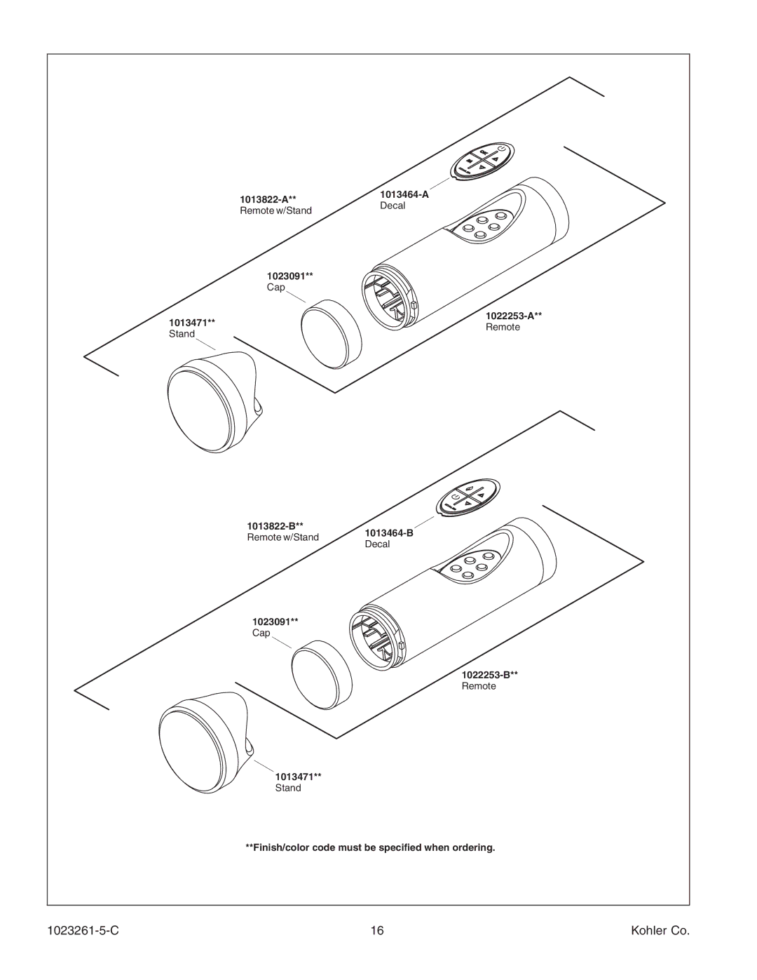 Kohler K-1110-CT manual 1013822-A 