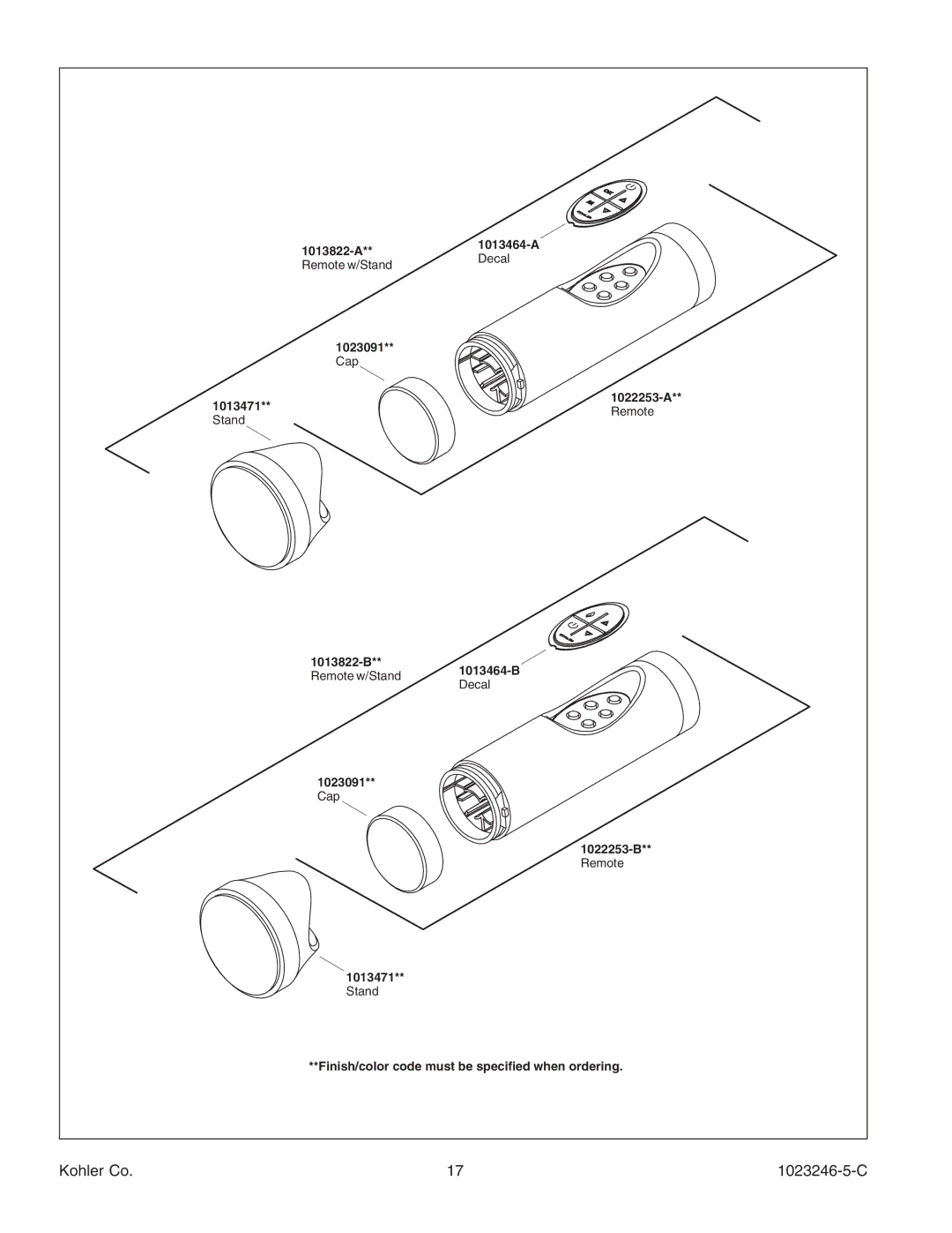 Kohler K-1418-CT manual 1013822-A 