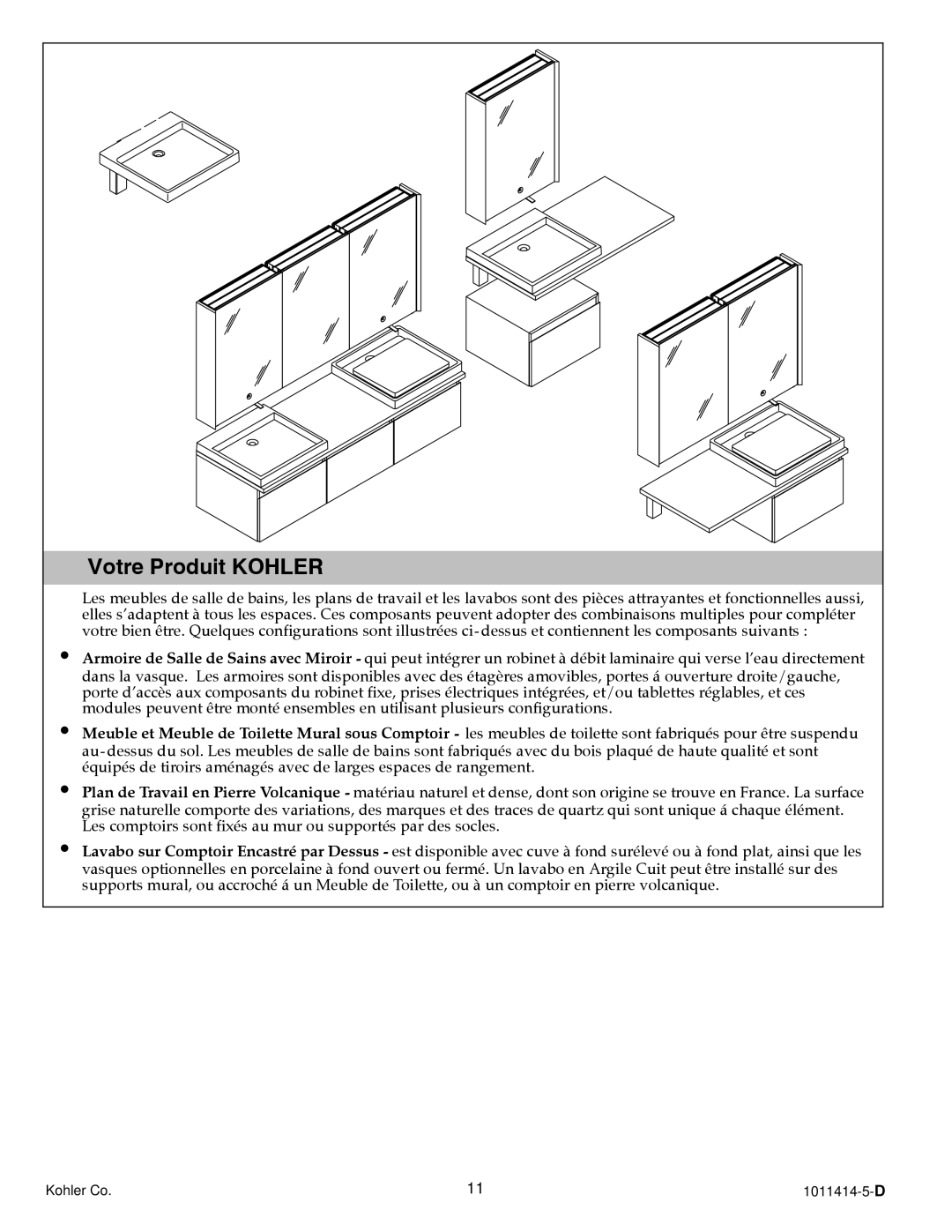 Kohler K-3093, K-3092 manual Votre Produit Kohler 